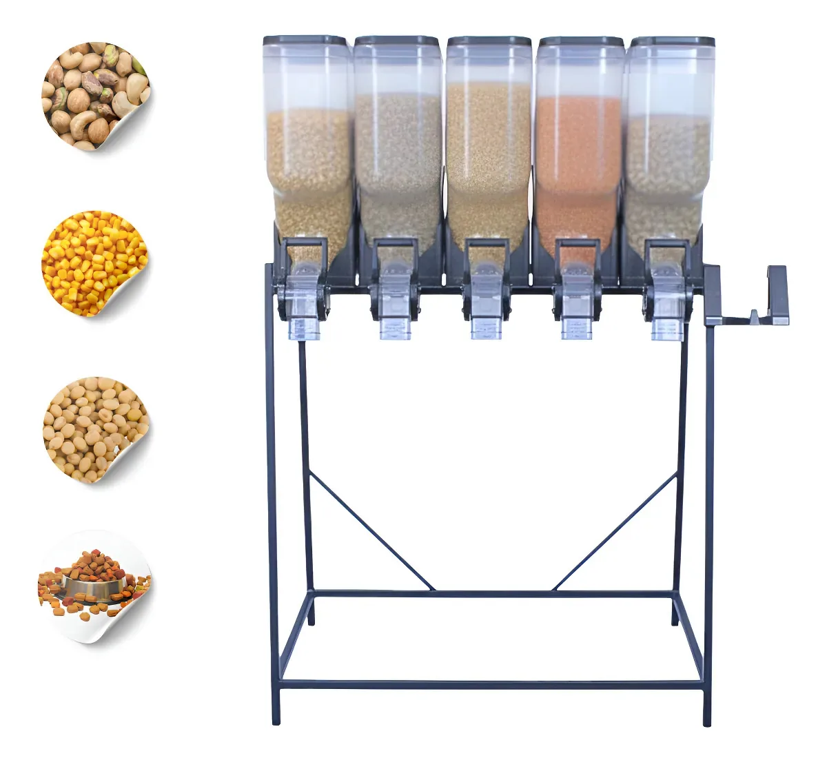 Armazenador De Cereais Dispenser De Ração Soja Catanha 50kg Cor Preto