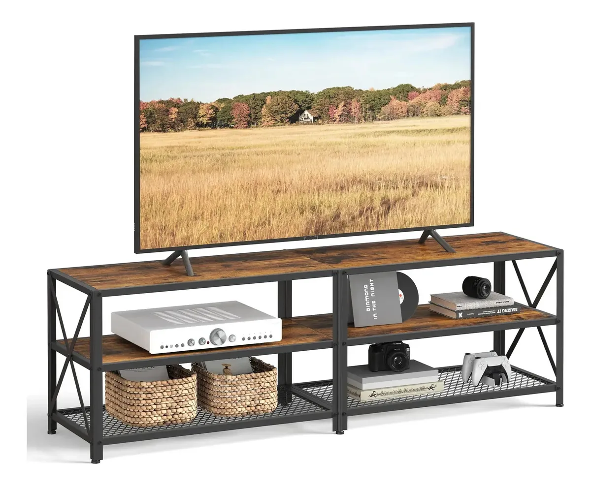 Armário de TV Vasagle com prateleiras de armazenamento marrons