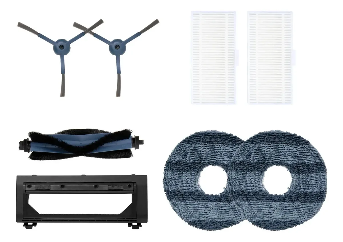 Kit De Peças Reposição Eufy Para C20 Escova Rolo Cerdas Borracha Protetor Escova 2 Escovas Laterais Filtro Lavável 2 Panos Mop