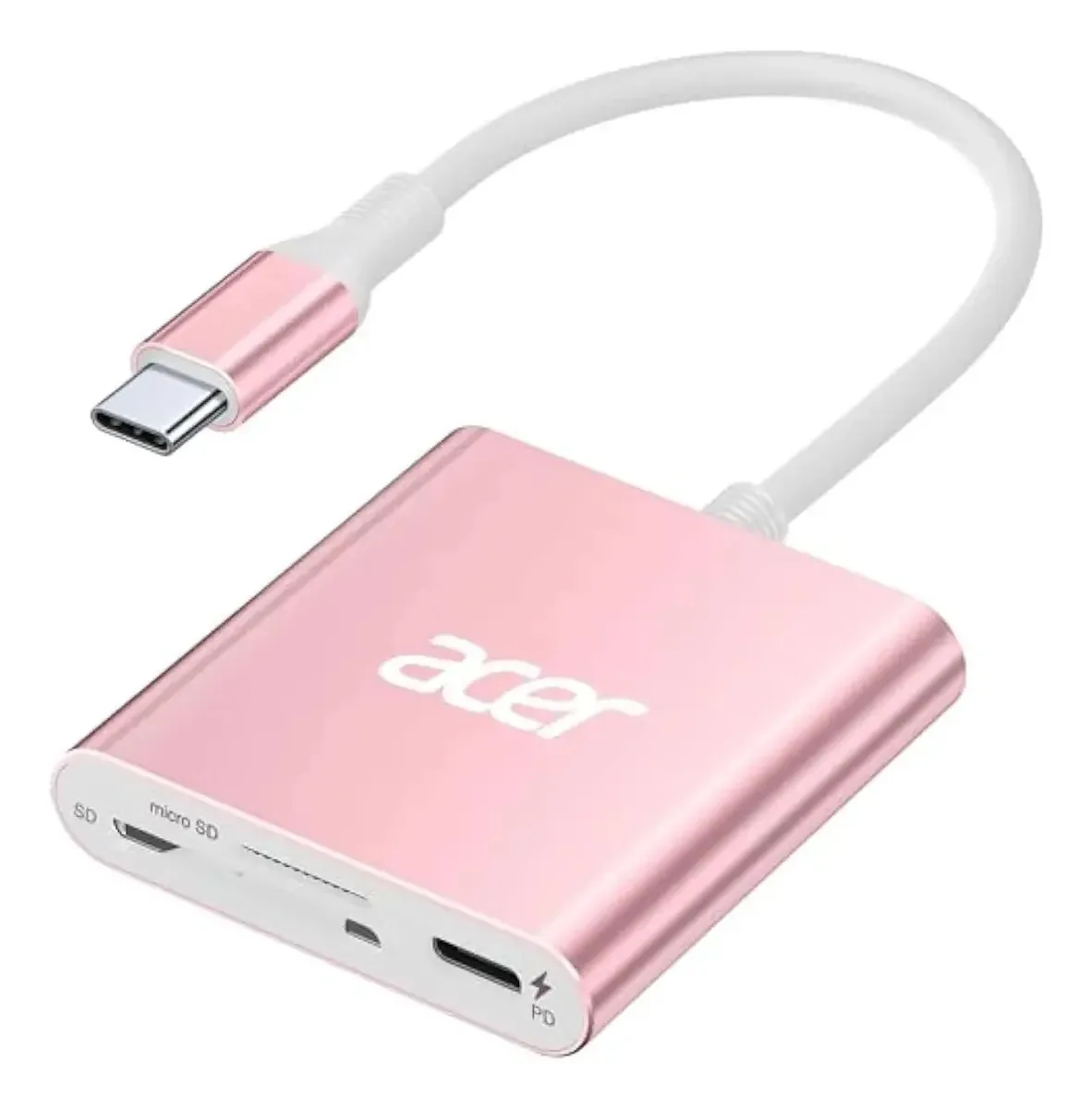 Leitor de cartão SD Acer 4.0, leitor de cartão Micro SD rosa