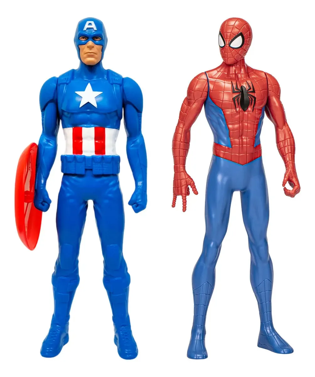 Kit 2 Bonecos Marvel Expression Capitão América+homem-aranha