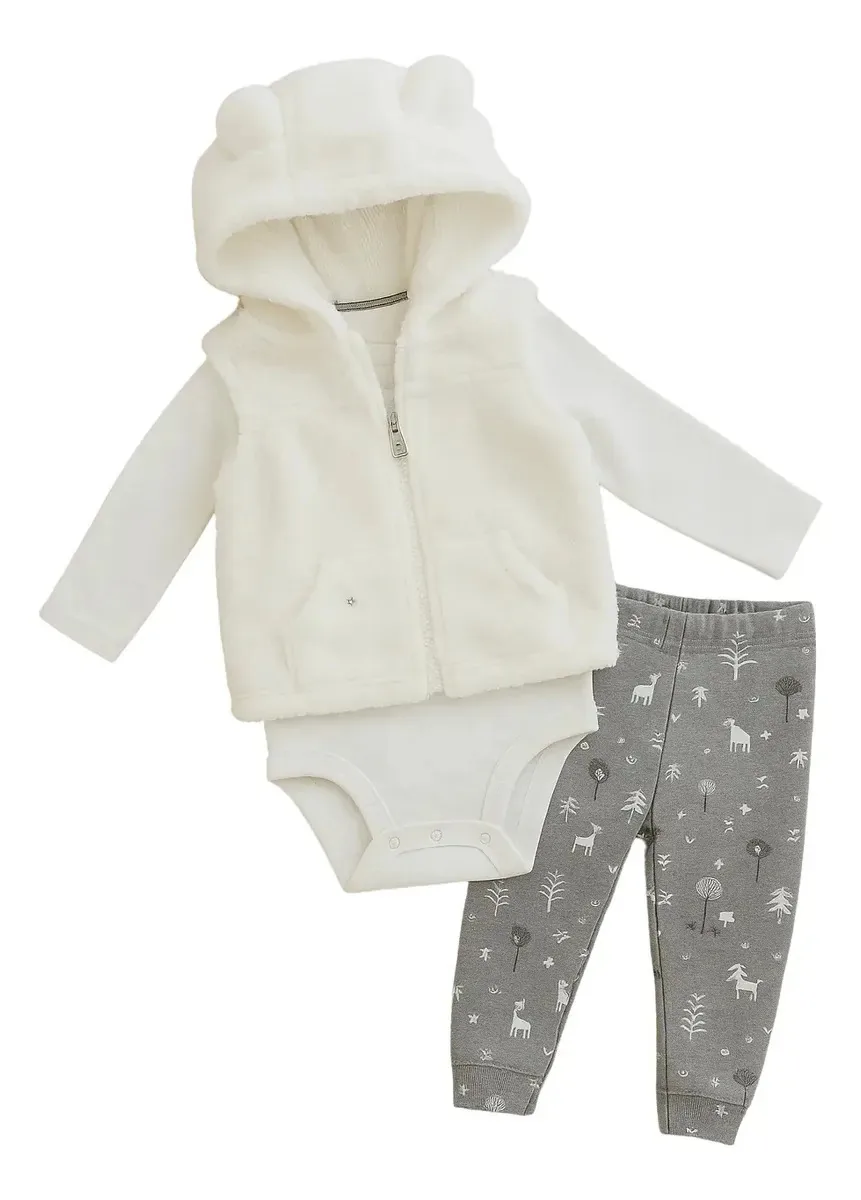 Conjunto Carters Menina Roupa Infantil Bebê Cor Branco Tamanho 24m