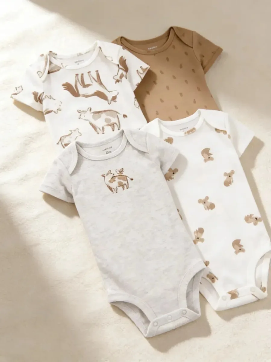 Bodies Bebê Manga Curta Carter's Beija Flor 24 Meses Marrom 18m