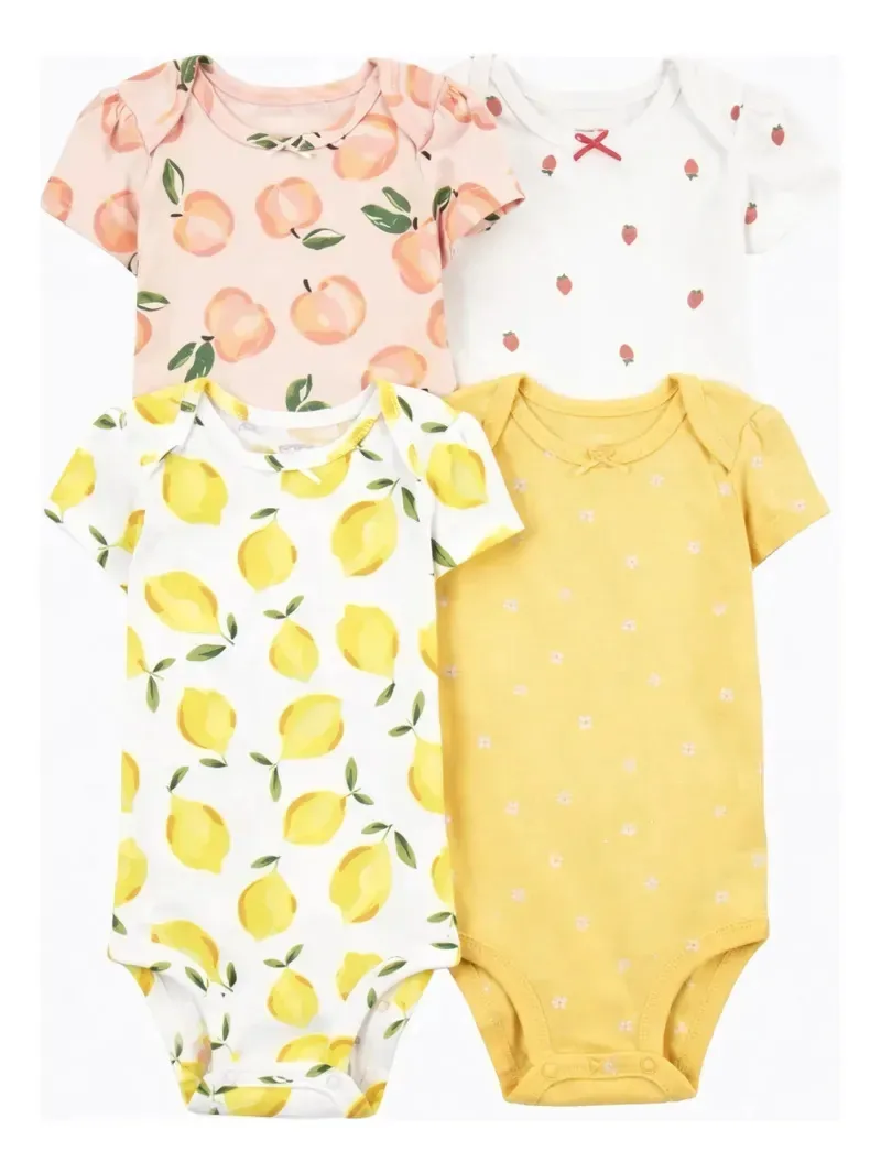Bodies Bebê Manga Curta Carter's Beija Flor 24 Meses Amarelo 24m