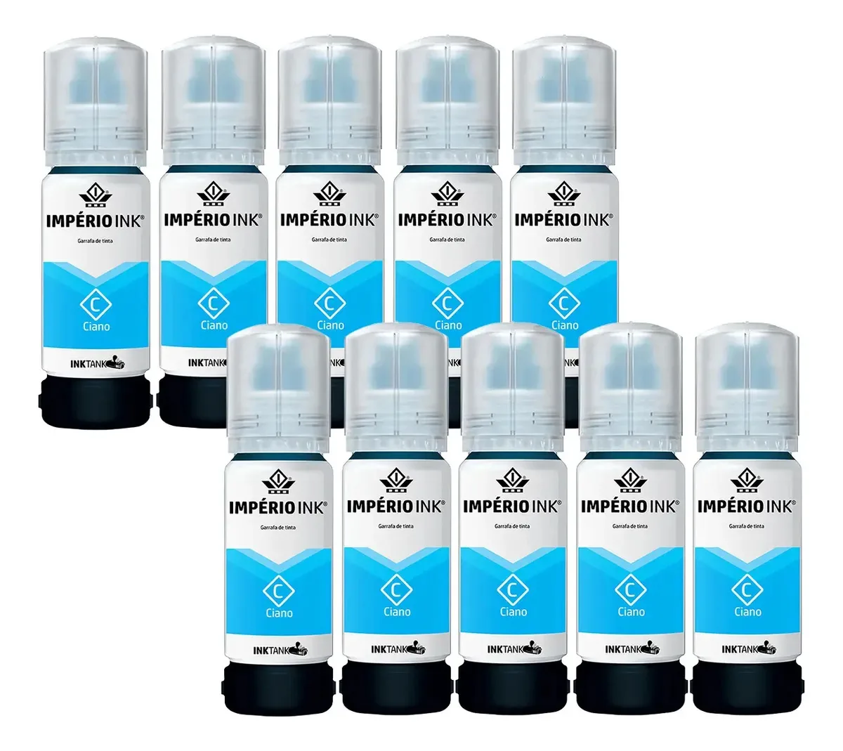 Kit 10 Tintas Para Epson L4160 L4150 L6171 L6161 L6191 T504 Tinta Ciano