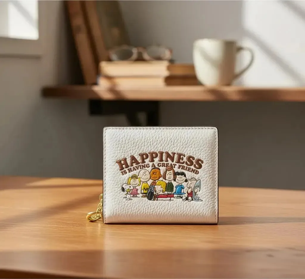 Carteira Coach 100% bege Snoopy