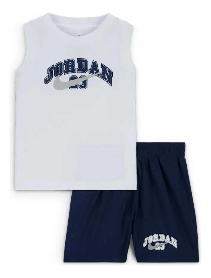 Conjunto de camisetas e shorts Jordan para bebês (12 a 24 meses), cor azul marinho, meia-noite, tamanho 24 meses