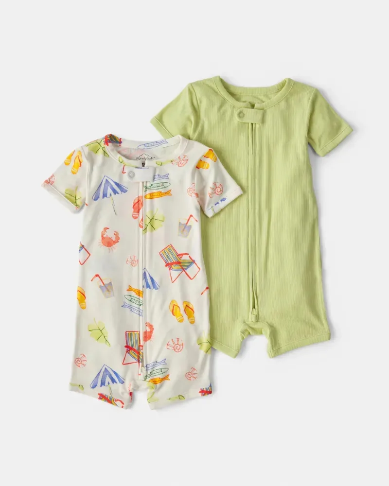 2 macacões Baby Beach Print 1v489010 Carters® Multicolor 24m
