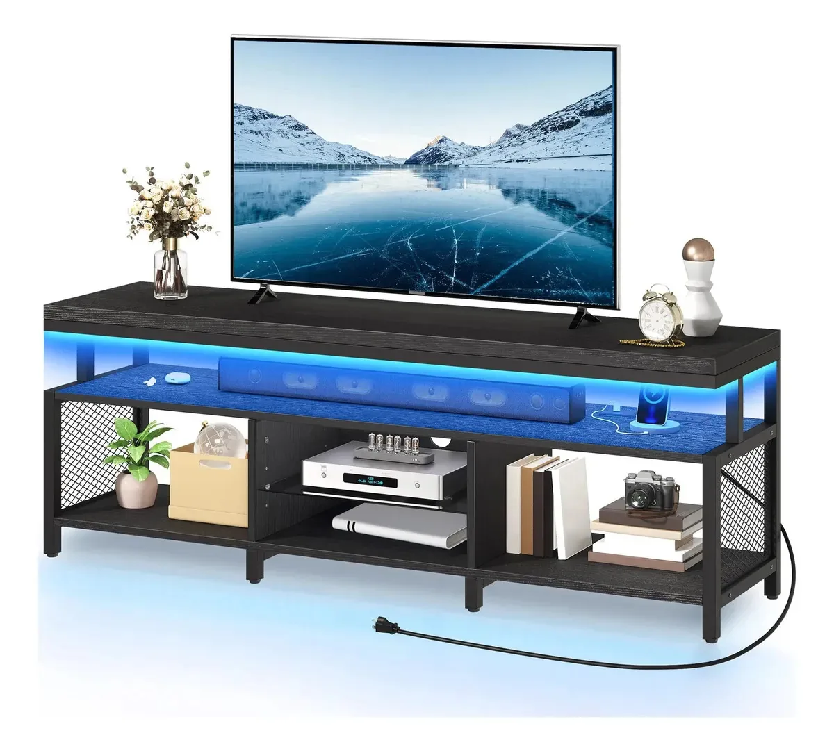 Suporte de TV LED Hoobro com armazenamento e centro de acesso