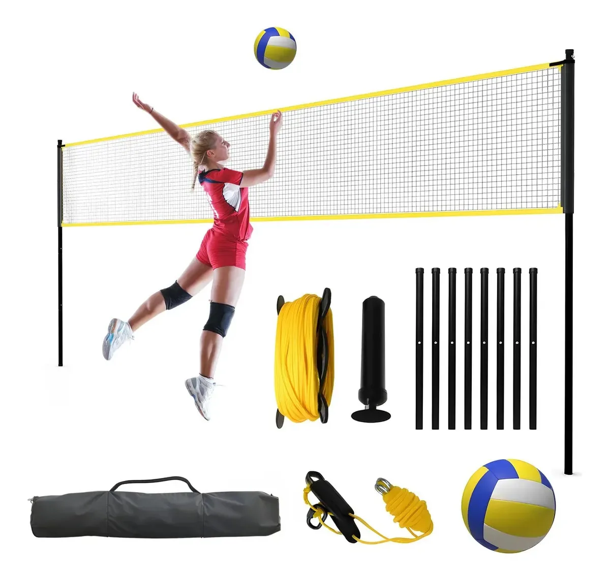 Conjunto de rede de voleibol de 32 pés para treinamento, Alt