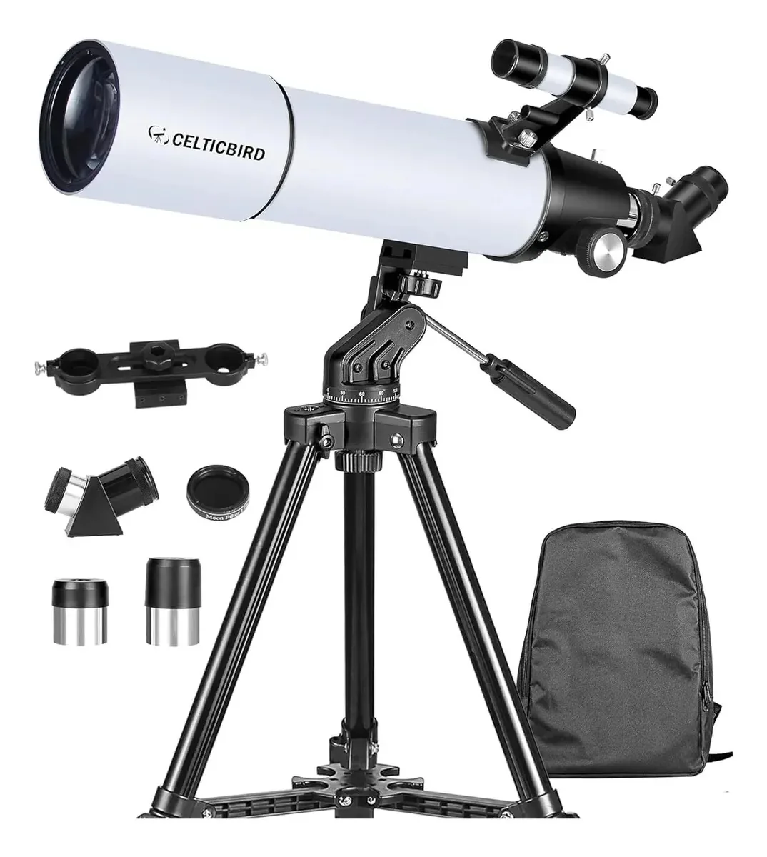 Telescópio astronômico portátil para iniciantes
