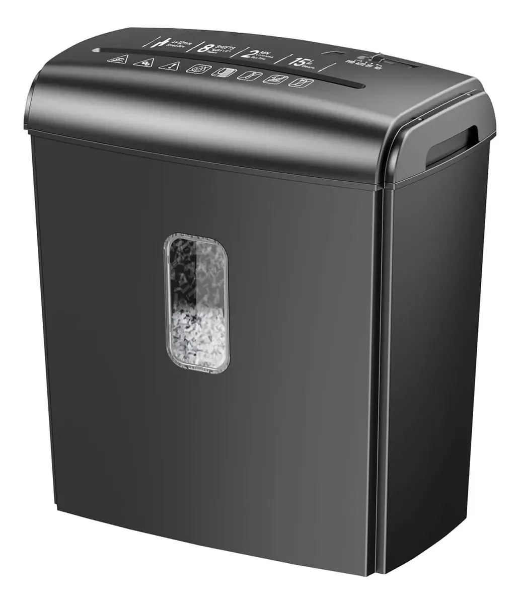 Triturador de papel Microcut 8 folhas de alta segurança preto