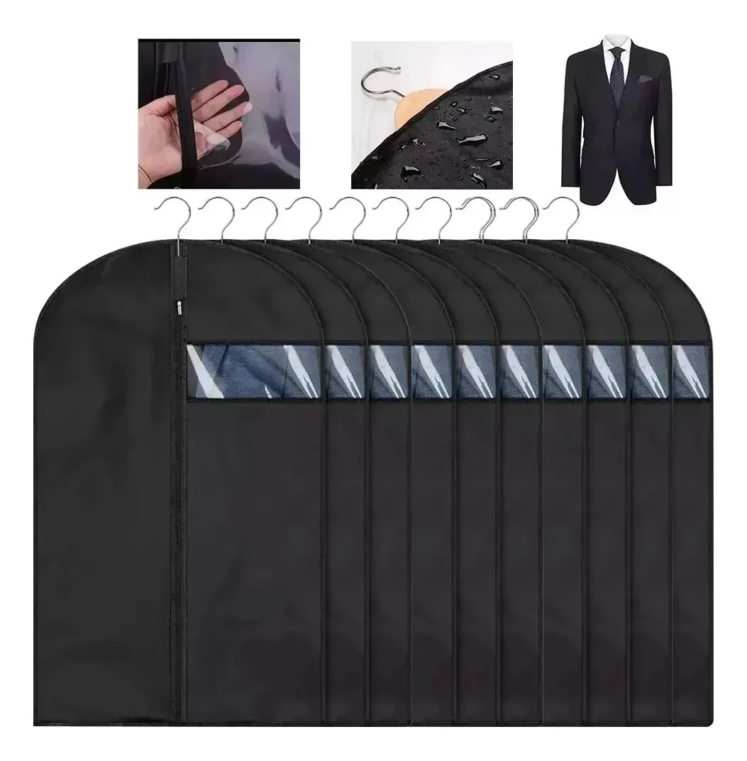 10 peças de bolsa masculina, 60 x 100 bolsas suspensas para armazenamento e bolsa de viagem, camisa social