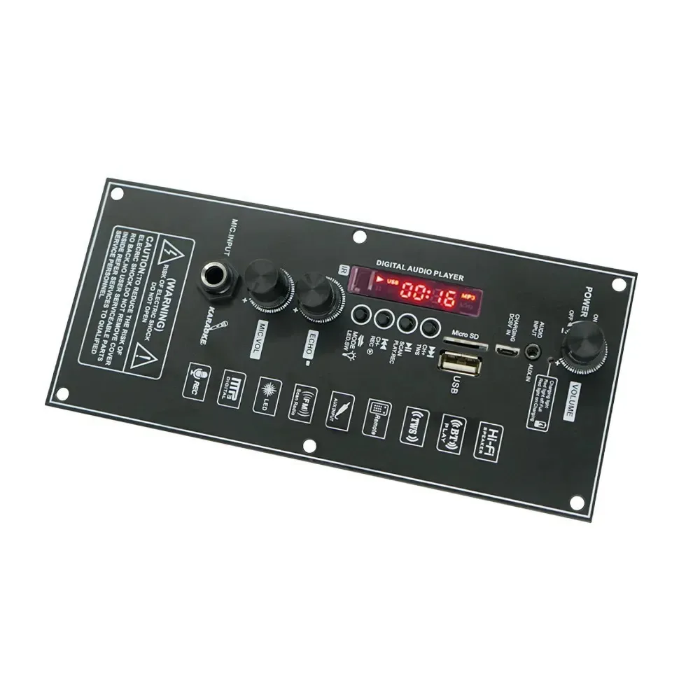 Placa amplificadora de áudio Folvirex de 15 W com áudio portátil Fm 1