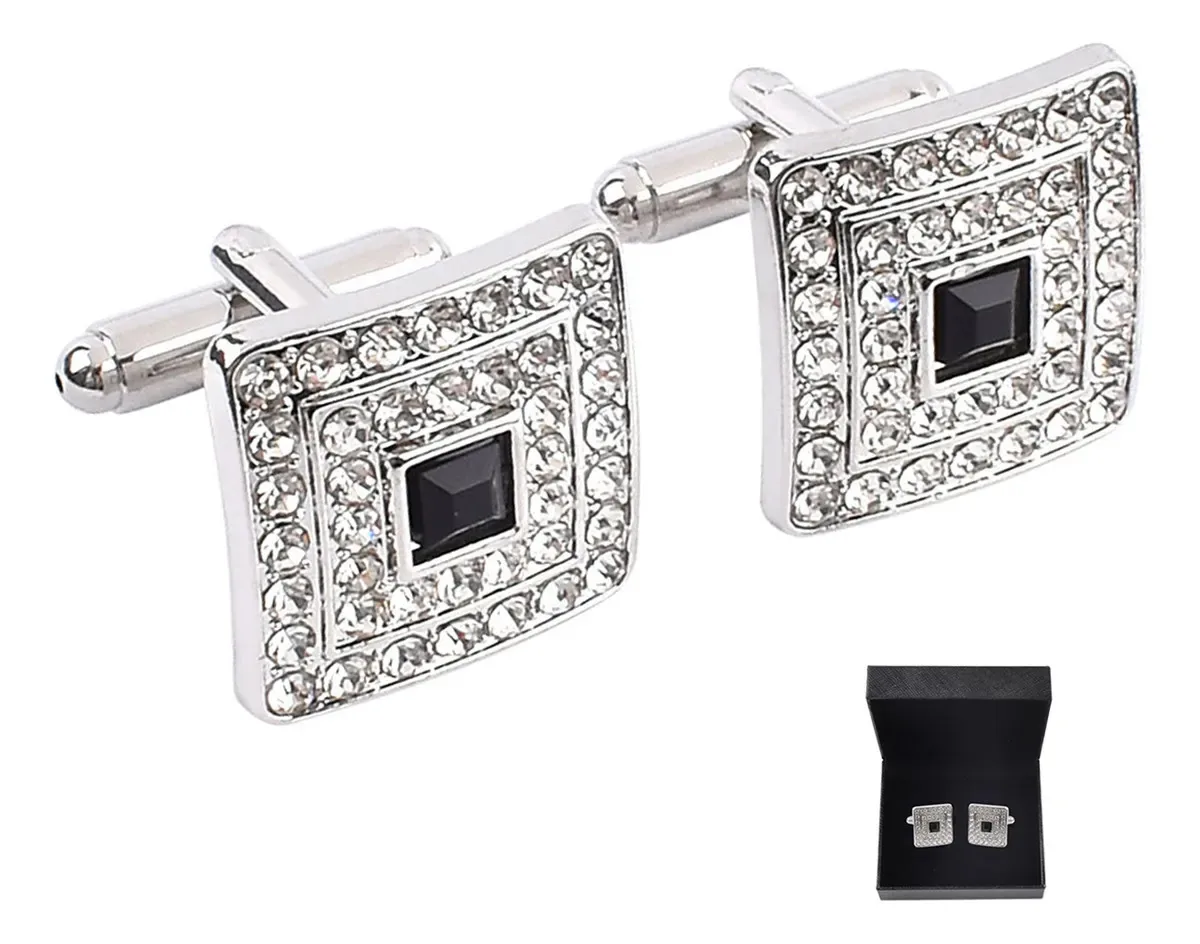 2 peças de camiseta masculina Cufflinks Cufflinks Diamond