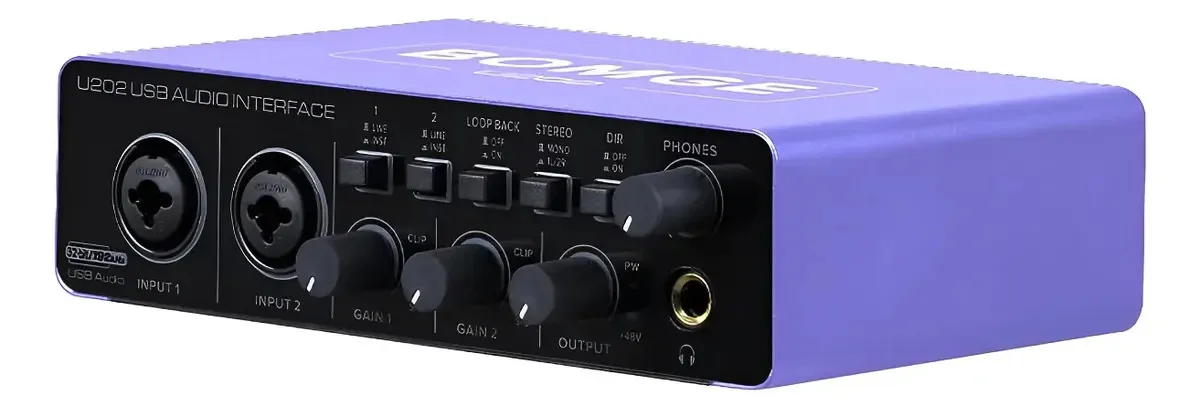 Interface de áudio USB com XLR e 48v Phantom Power