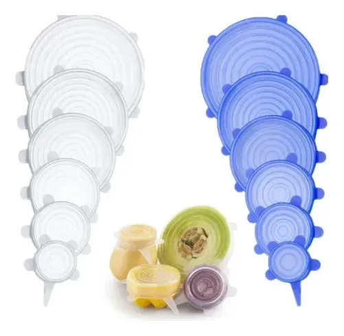 Kit 12 Tampas Silicone Panela Pote Universal Flexível Multicolor