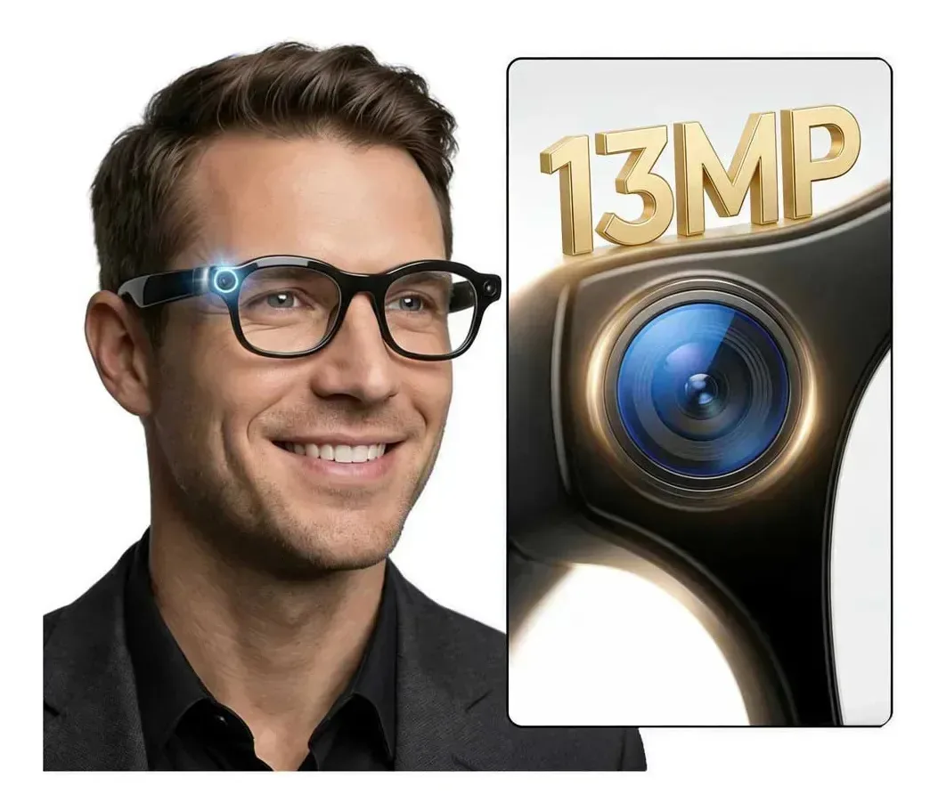 Óculos inteligentes com AI e tradução simultânea de 13 MP