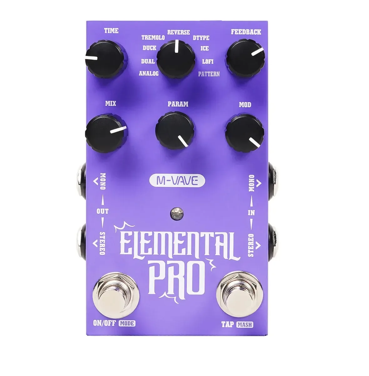 Pedal de efeito M-vave Elemeltal Pro 9 efeitos de atraso