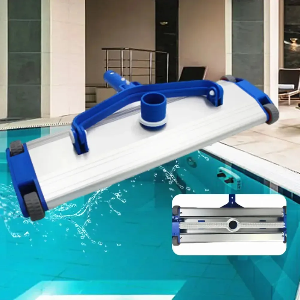 Cabeça de varredor TUOMO Acessórios de alumínio a vácuo Acessórios de piscina Vassoura de alumínio anticorrosivo com rodas de escovas Acessório universal para piscinas residenciais e comerciais