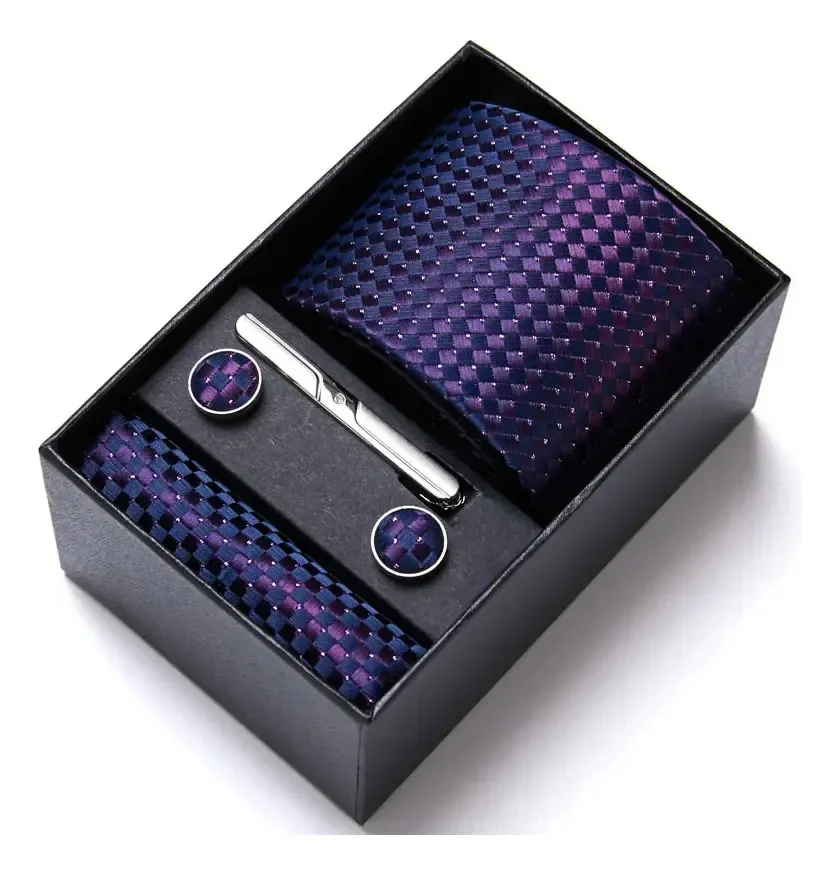 Conjunto de gravatas masculinas, sutiã, cachecol, colares, cor de pai, violeta, HB173
