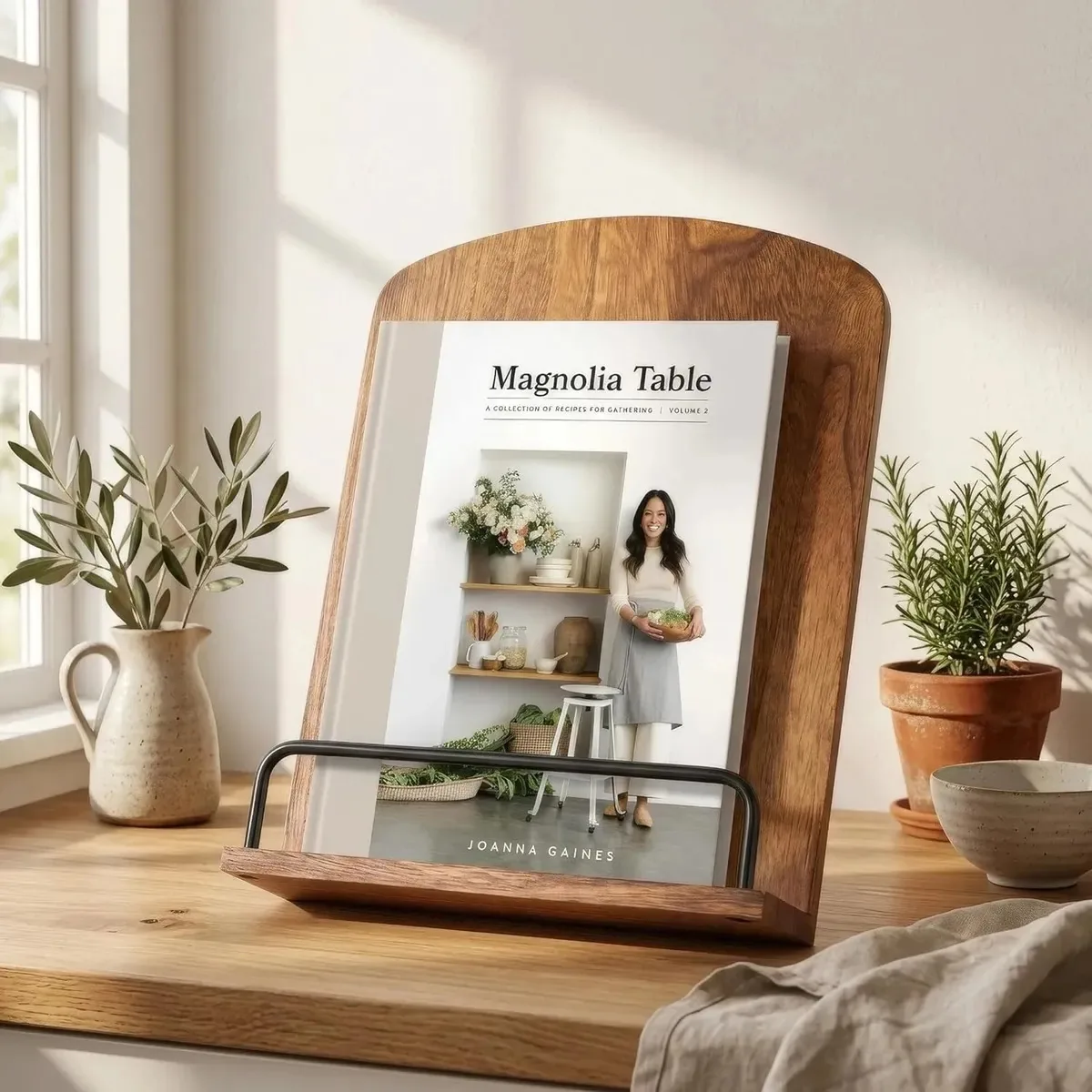 Suporte Zicoto para livros de receitas Zicoto Walnut Wood