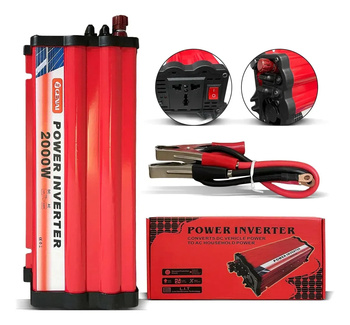 Inversor Energia 2000w Transformador Conversor 12v Para 220v