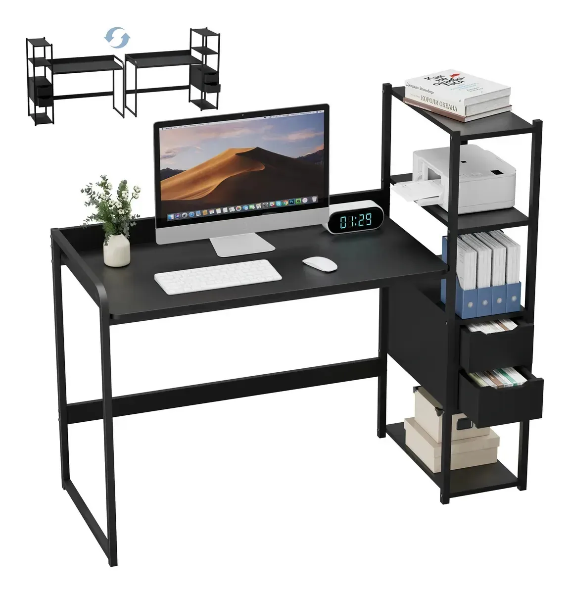 Desktop de escritório Pc com 2 caixas e 4 níveis de revisão