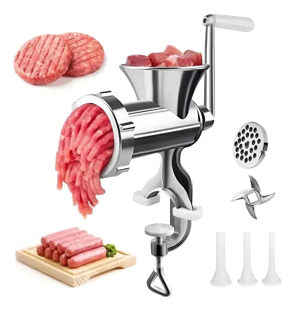 Moedor Carne Fazer Hambúrguer Manual Embutidos Linguiça 10mm