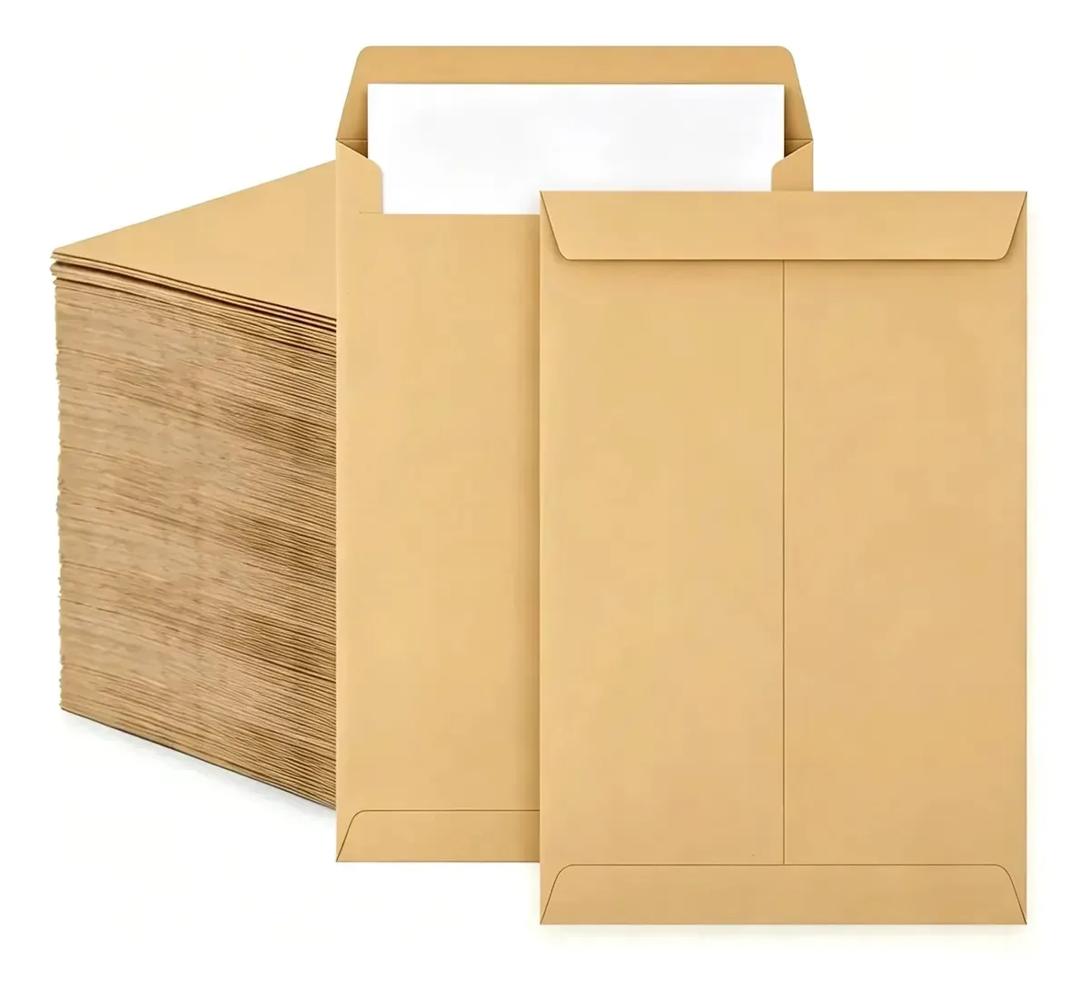 Pacote A4:100 envelopes de papel kraft amarelo ecológicos, envelopes de cartões comemorativos autoadesivos imprimíveis de 23 cm x 32,5 cm polegadas para fazer cartões, fotos, convites e formatura