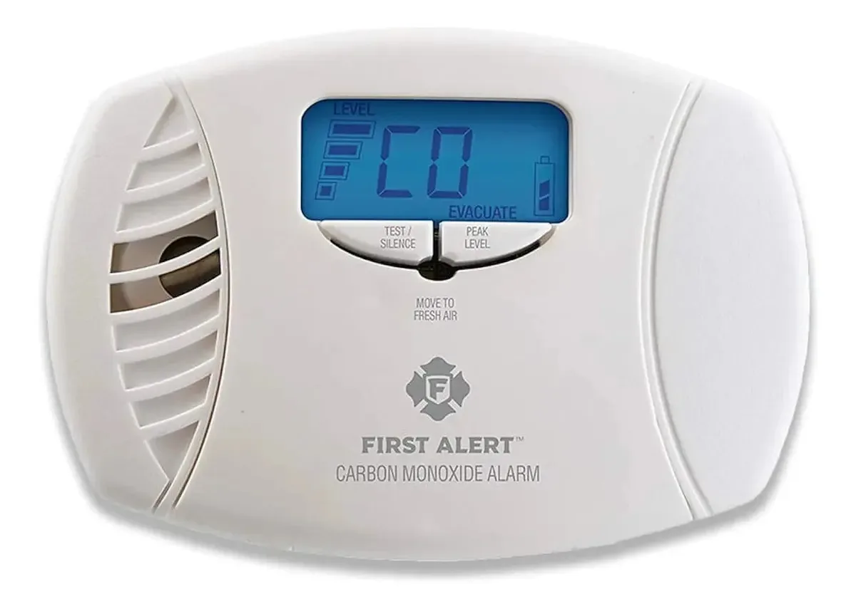 Alarme de monóxido de carbono plugável com display branco