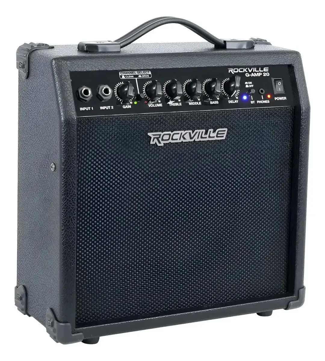 Amplificador de guitarra Bluetooth de 20w com efeitos e preto