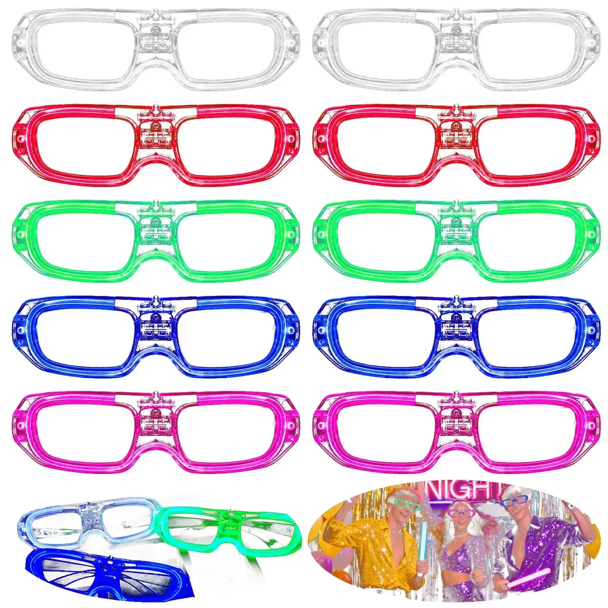 Kit 10 Oculos LED Neon Pisca Tecnologia Festas Festa Kit Aniversario Oculos Kit De Oculos Kit Festa Aniversario Artigos Para Festas Balada Festa Artigos Festa Artigos De Festa Formatura Carnaval