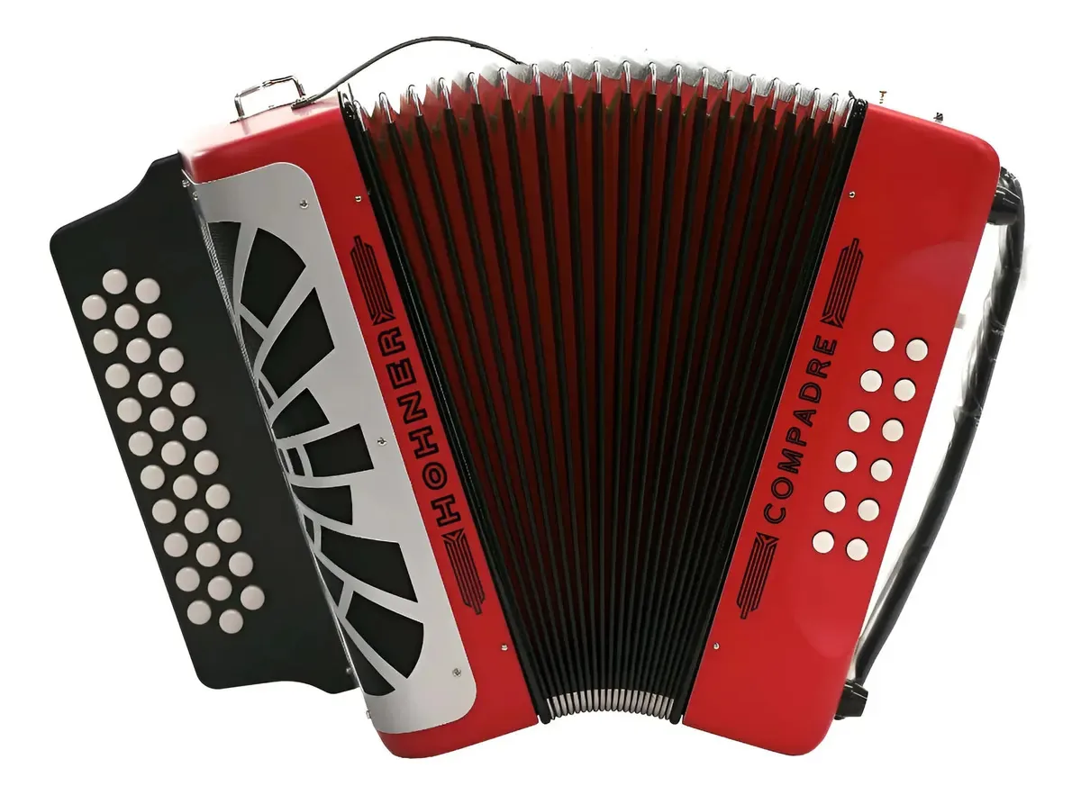 Acordeão Hohner Compadre Gcf com bolsa de concerto (vermelho) preto