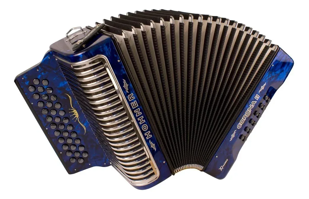 Acordeão de botões Hohner Corona Xtreme Ii 34, GCF, azul