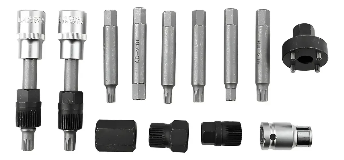 Kit de 13 ferramentas para trocar a polia do alternador do motor