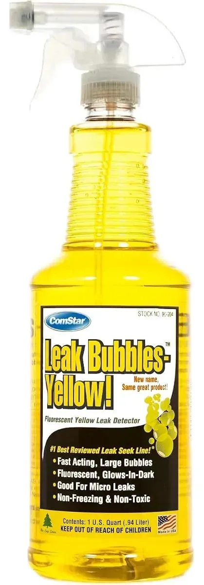 Spray detector de vazamento de gás amarelo, fórmula ecológica amarela