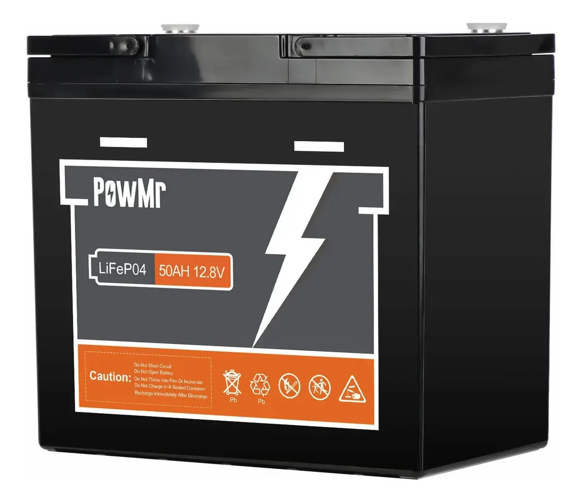 Bateria solar Powmr Lifepo4 12.8v 50ah com Bms embutido
