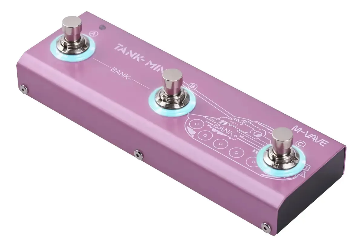 Pedal de efeitos de guitarra rosa com 21 predefinições e Bluetooth