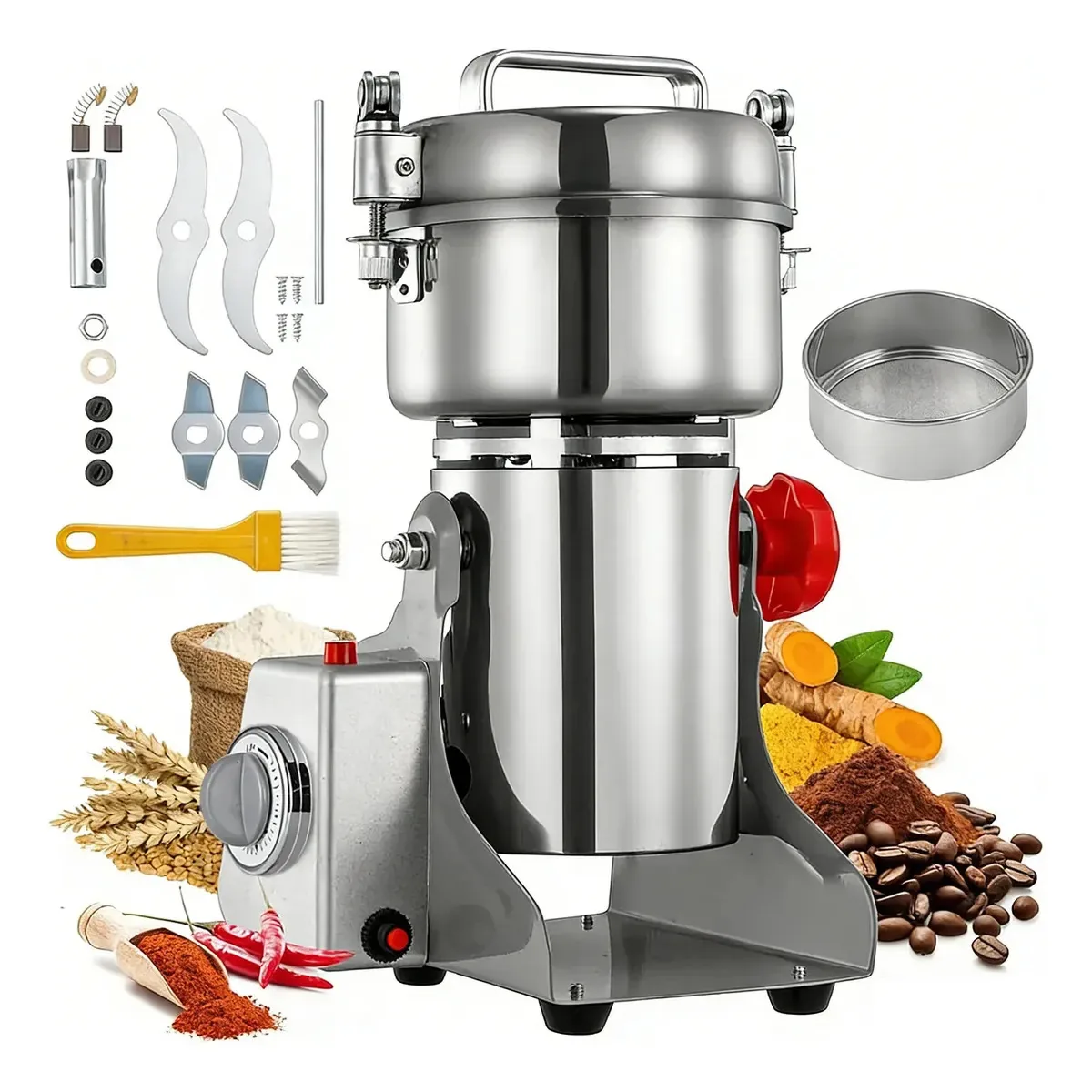 Moedor pulverizador elétrico de grãos, sementes e especiarias/moedor elétrico para grãos, especiarias e café