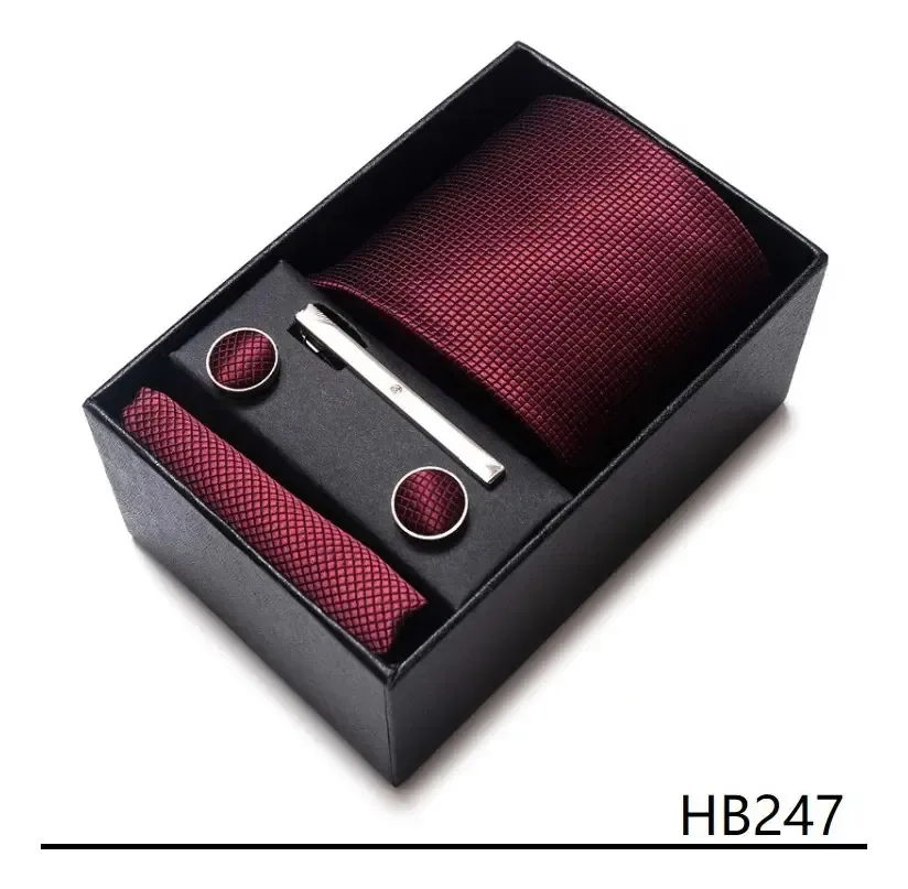 Conjunto de gravatas masculinas, sutiã, cachecol, coleiras Padre Color Burgundy HB247