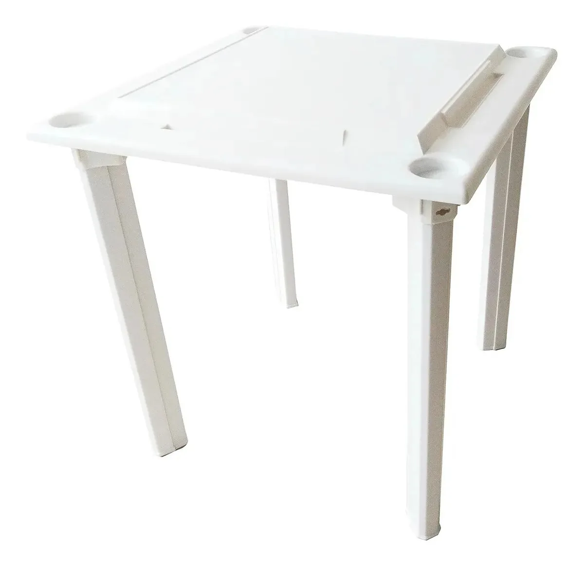 Mesa de jogo portátil com suporte para bebidas e azulejos brancos