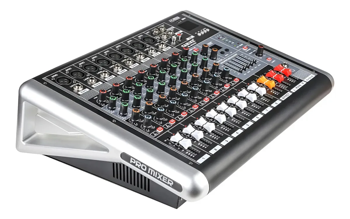 Mixer de áudio de 8 canais com efeitos e Bluetooth