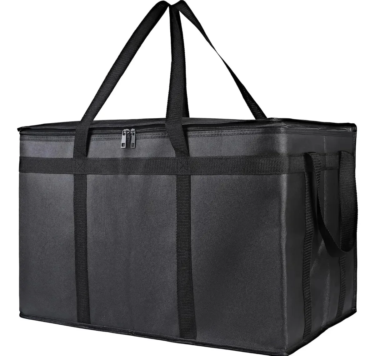Saco de alimentos isolado reutilizável preto