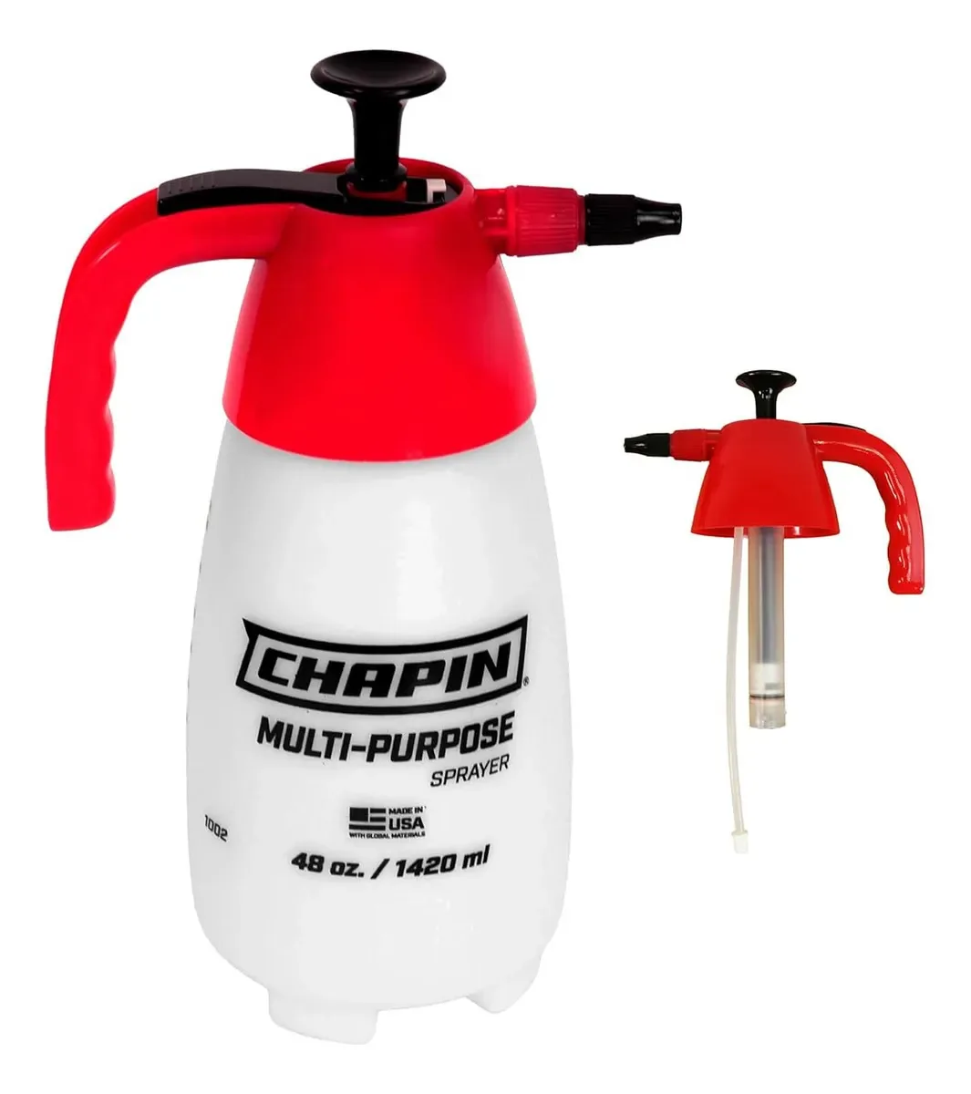 Pulverizador manual de 48 onças para jardim e limpeza de vermelho