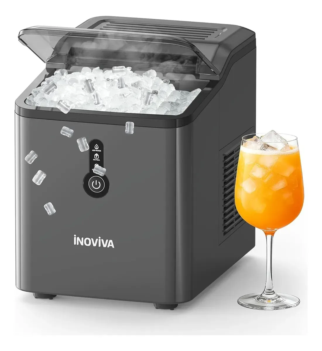 Máquina de gelo Black Nugget compacta e eficiente