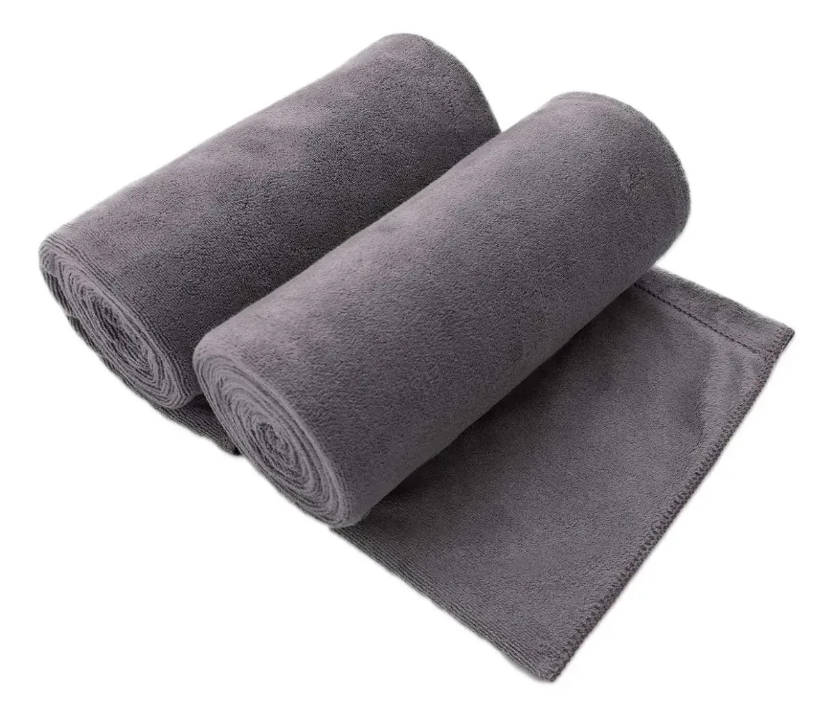 Toalhas de microfibra ultra absorventes e de secagem rápida - cinza suave