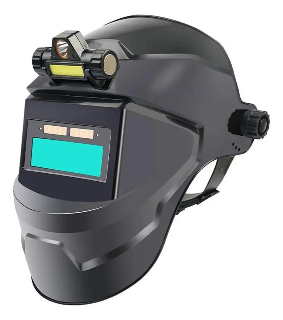 Máscara facial de soldagem com escurecimento automático Máscara facial de soldagem em cores reais com escurecimento automático 130 resistente a altas temperaturas para soldagem