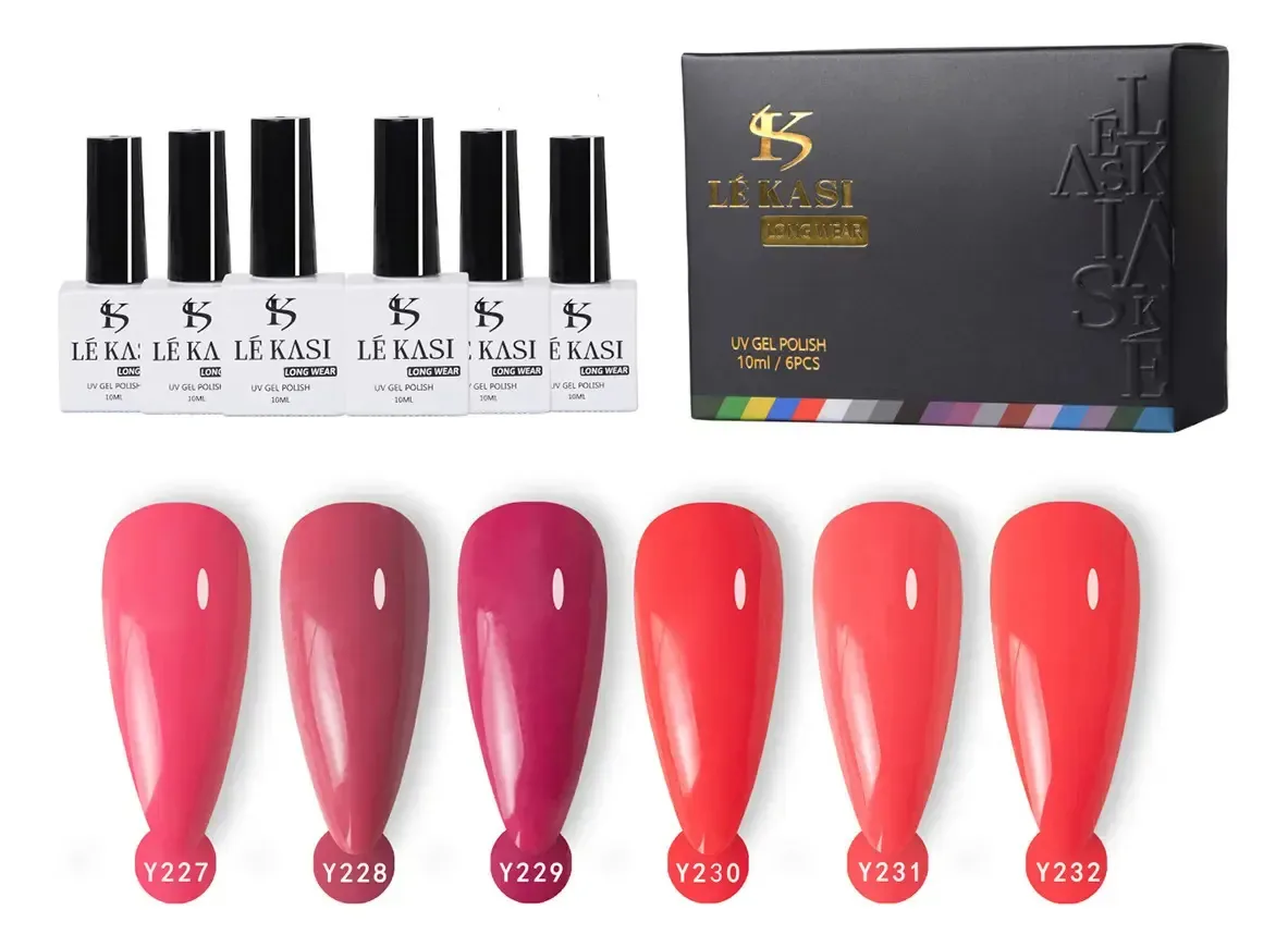 Gama de Gel Semipermanente Lé Kasi 6 Esmaltes para Unhas UV I Wgel-y