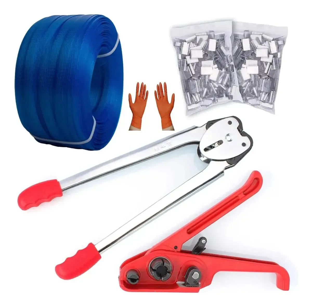 Kit de cintagem manual com selante e cinta de polipropileno